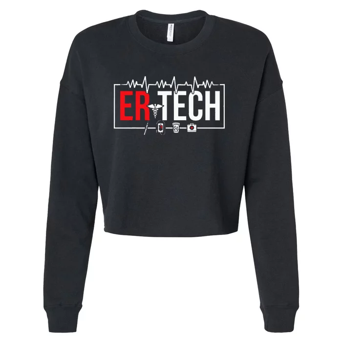 Emergency Room Technician Heartbeat ER Technicians Cropped Pullover Crew