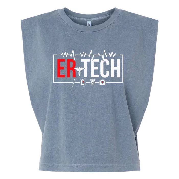 Emergency Room Technician Heartbeat ER Technicians Garment-Dyed Women's Muscle Tee