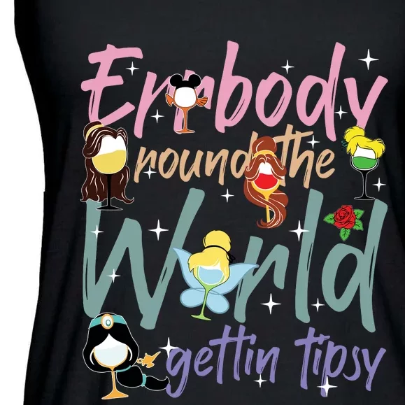 Errbody Round The World Gettin Tipsy Drinking Around The World Ladies Essential Flowy Tank