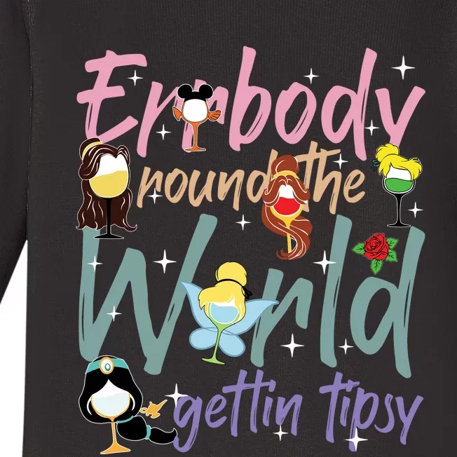 Errbody Round The World Gettin Tipsy Drinking Around The World Baby Long Sleeve Bodysuit