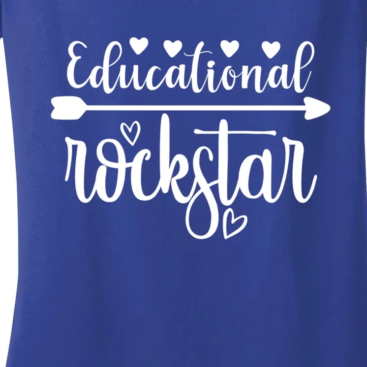 Educational Rockstar Teacher Appreciation Gift Women's V-Neck T-Shirt