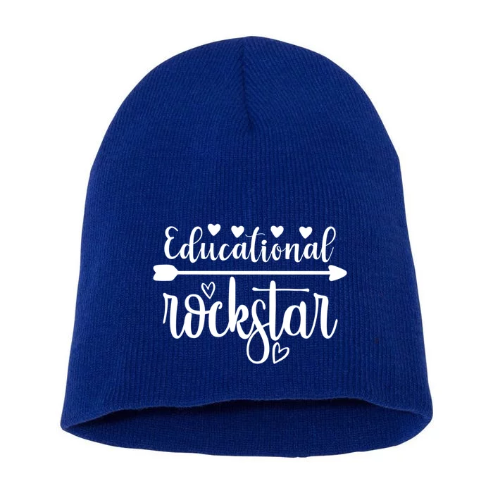 Educational Rockstar Teacher Appreciation Gift Short Acrylic Beanie