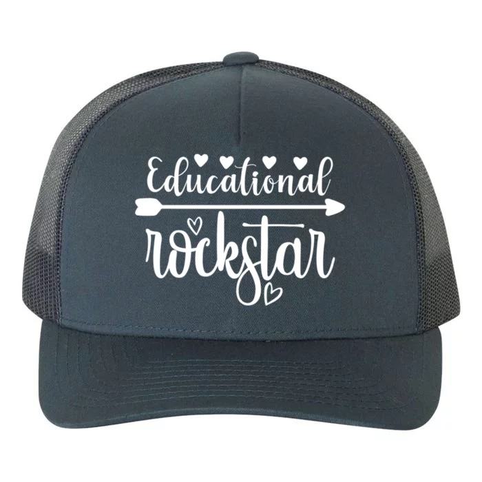 Educational Rockstar Teacher Appreciation Gift Yupoong Adult 5-Panel Trucker Hat