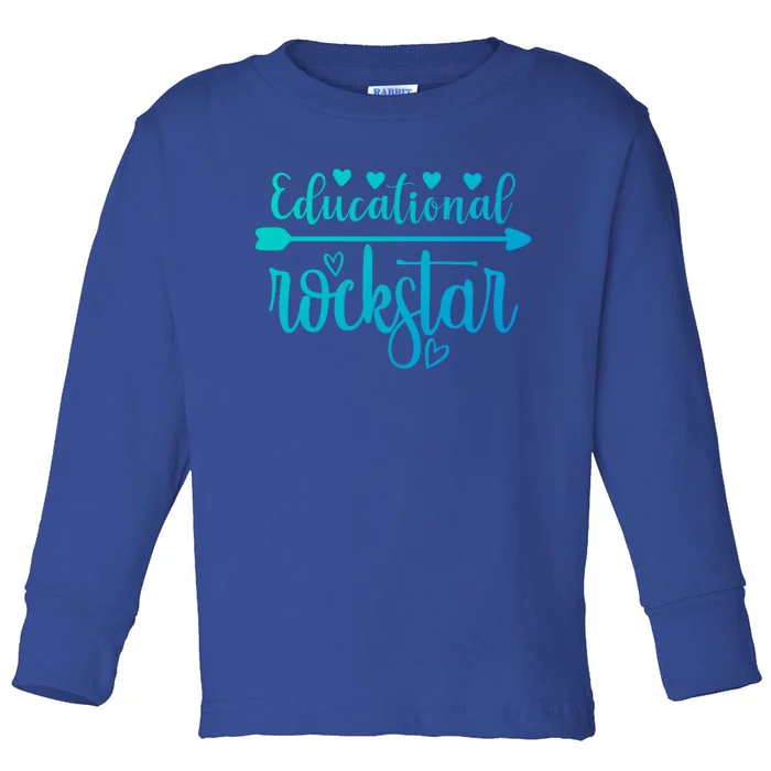 Educational Rockstar Teacher Appreciation Gift Toddler Long Sleeve Shirt