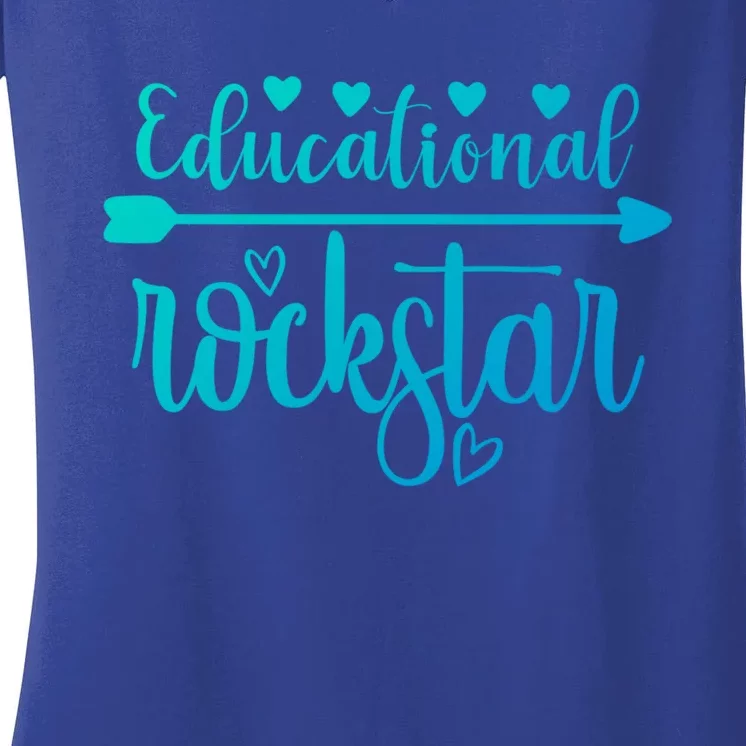 Educational Rockstar Teacher Appreciation Gift Women's V-Neck T-Shirt