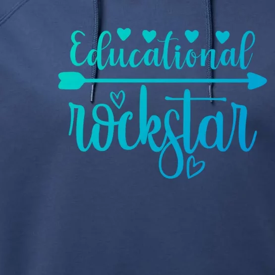 Educational Rockstar Teacher Appreciation Gift Performance Fleece Hoodie