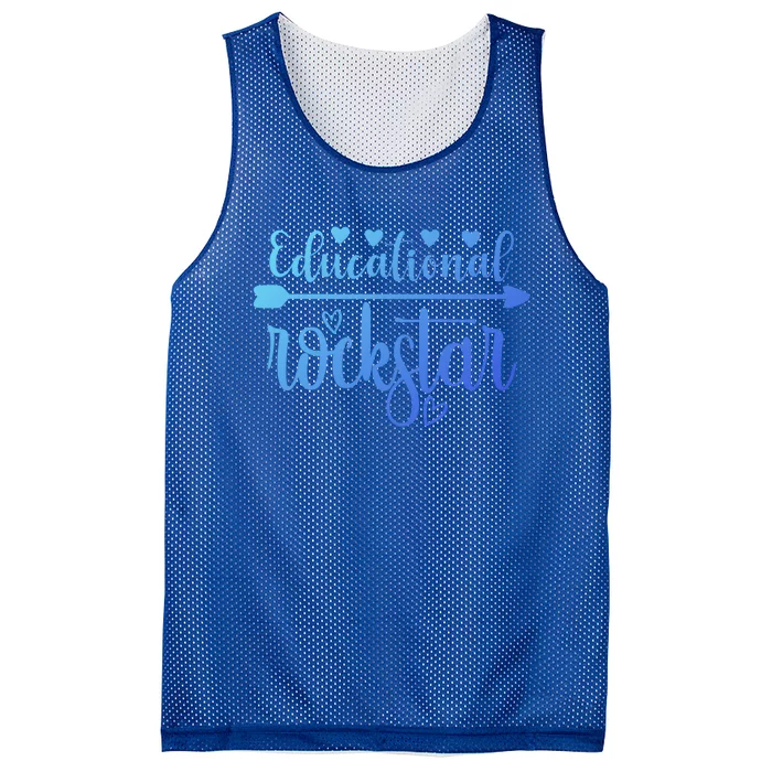 Educational Rockstar Teacher Appreciation Gift Mesh Reversible Basketball Jersey Tank