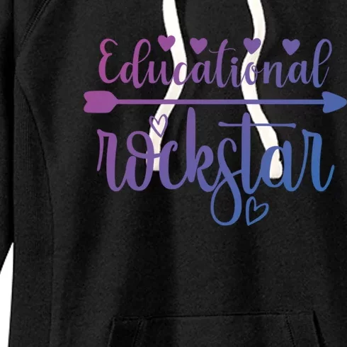 Educational Rockstar Teacher Appreciation Gift Women's Fleece Hoodie