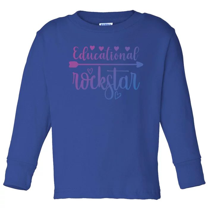 Educational Rockstar Teacher Appreciation Gift Toddler Long Sleeve Shirt