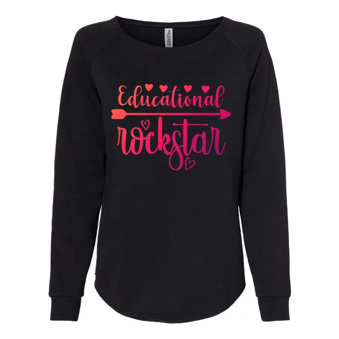 Educational Rockstar Teacher Appreciation Gift Womens California Wash Sweatshirt