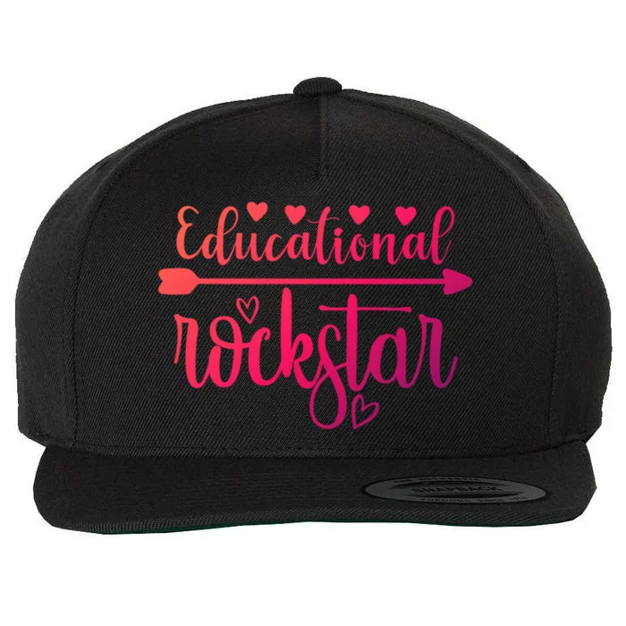 Educational Rockstar Teacher Appreciation Gift Wool Snapback Cap