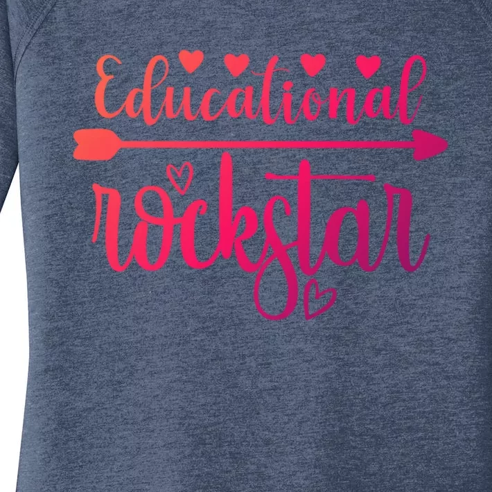 Educational Rockstar Teacher Appreciation Gift Women's Perfect Tri Tunic Long Sleeve Shirt