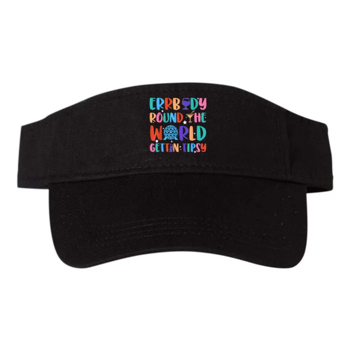 Errbody Round The World Gettin Tipsy Food And Wine Festival Valucap Bio-Washed Visor