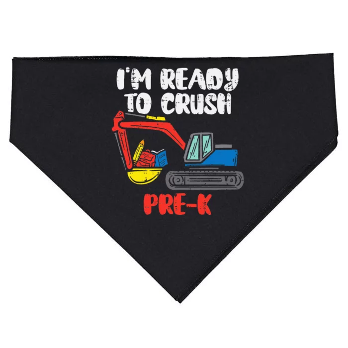 Excavator Ready To Crush Prek Prek First Day School Truck USA-Made Doggie Bandana