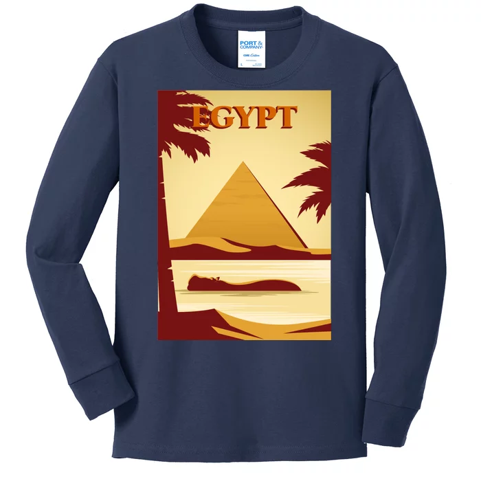 Egypt Retro Vintage Poster Kids Long Sleeve Shirt