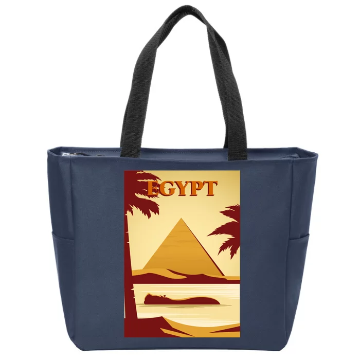 Egypt Retro Vintage Poster Zip Tote Bag