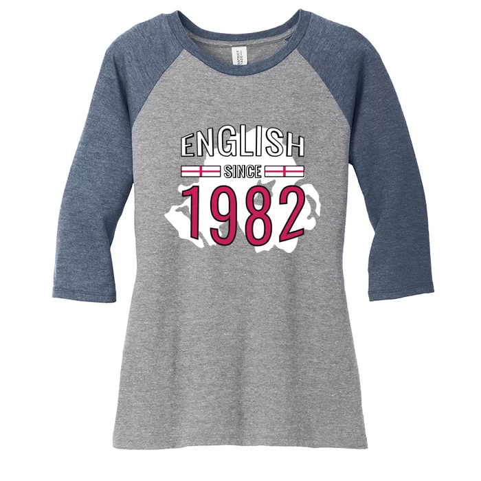 English Since 1982 Birthday Gift Women's Tri-Blend 3/4-Sleeve Raglan Shirt