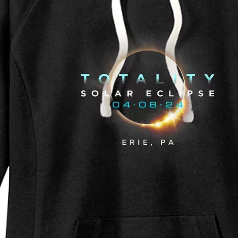 Eclipse Solar 2024 Erie Pa Totality 04 08 24 Women's Fleece Hoodie