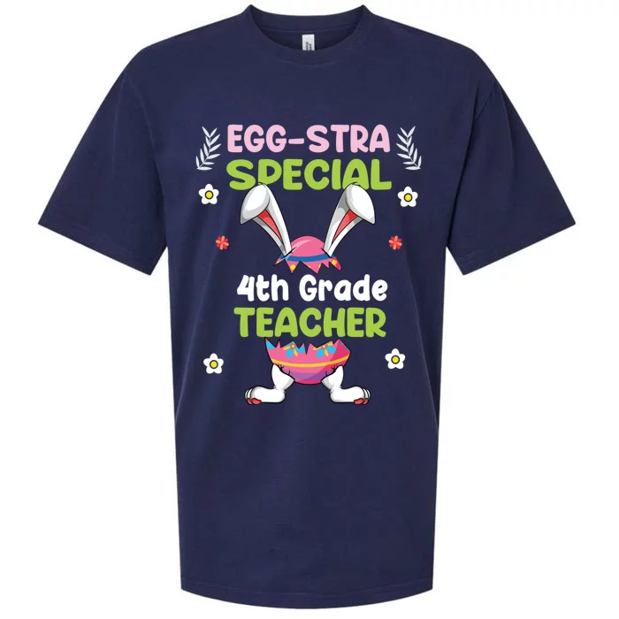 Eggstra Special 4th Grade Teacher Happy Easter Day Funny Gift Sueded Cloud Jersey T-Shirt