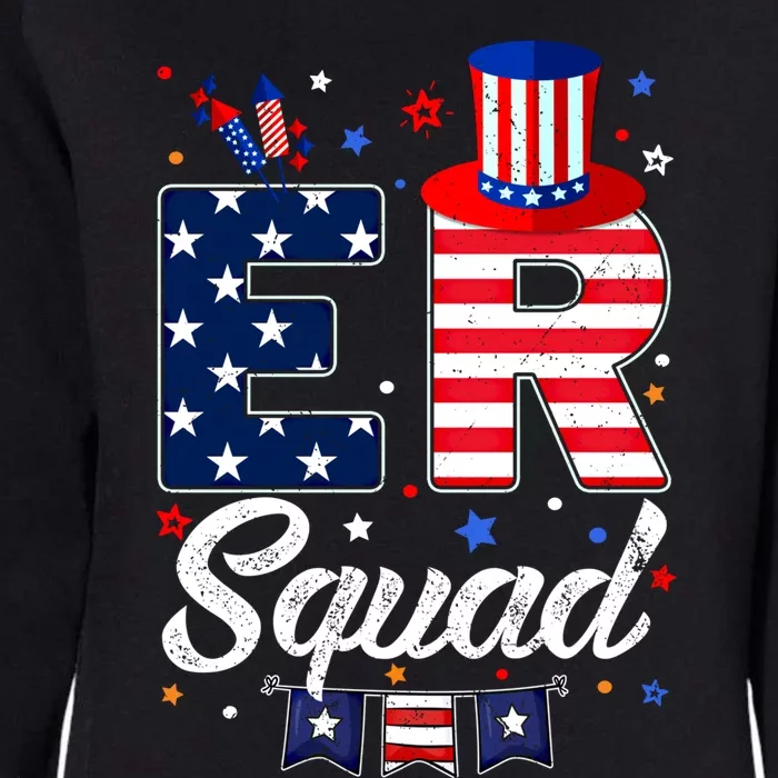 Er Squad 4th July Matching Rn Emergency Room Er Nurse Cool Gift Womens California Wash Sweatshirt