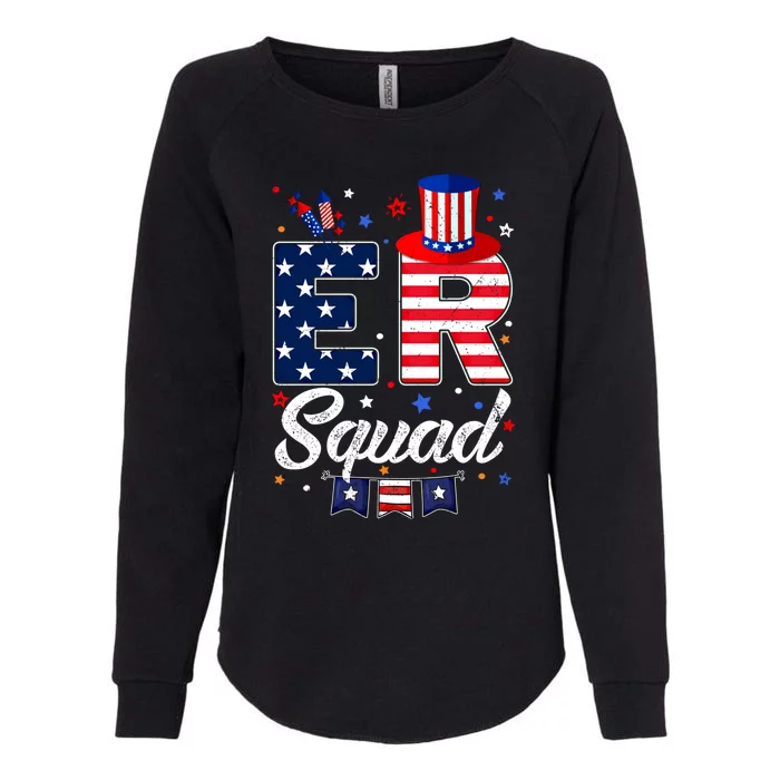 Er Squad 4th July Matching Rn Emergency Room Er Nurse Cool Gift Womens California Wash Sweatshirt