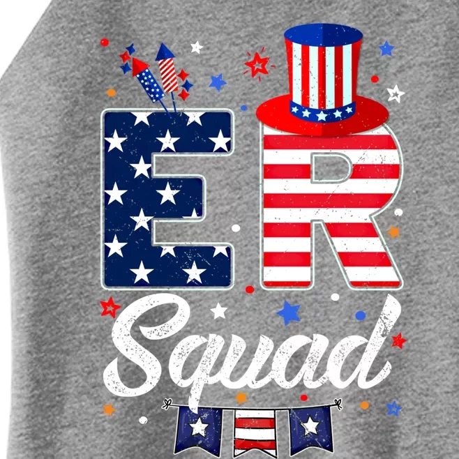 Er Squad 4th July Matching Rn Emergency Room Er Nurse Cool Gift Women’s Perfect Tri Rocker Tank