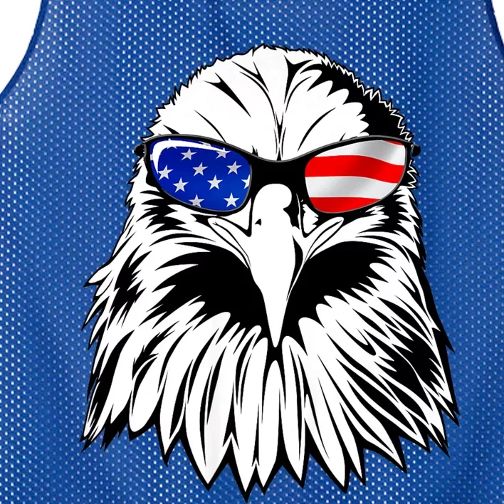 Eagle Sunglasses 4th Of July American Flag Mesh Reversible Basketball Jersey Tank