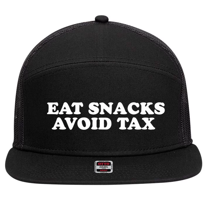 Eat Snacks Avoid Tax 7 Panel Mesh Trucker Snapback Hat