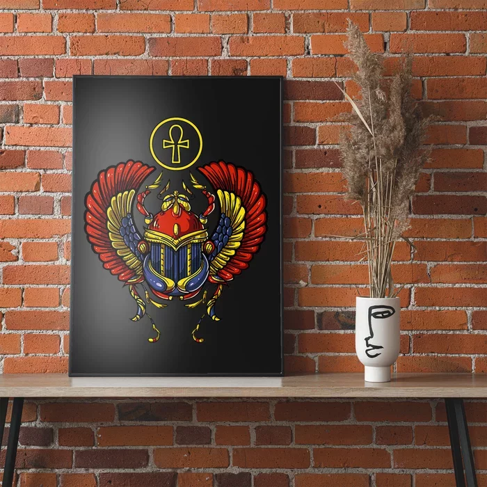 Egyptian Scarab Ankh Cross Ancient Egypt Symbol Archeology Poster