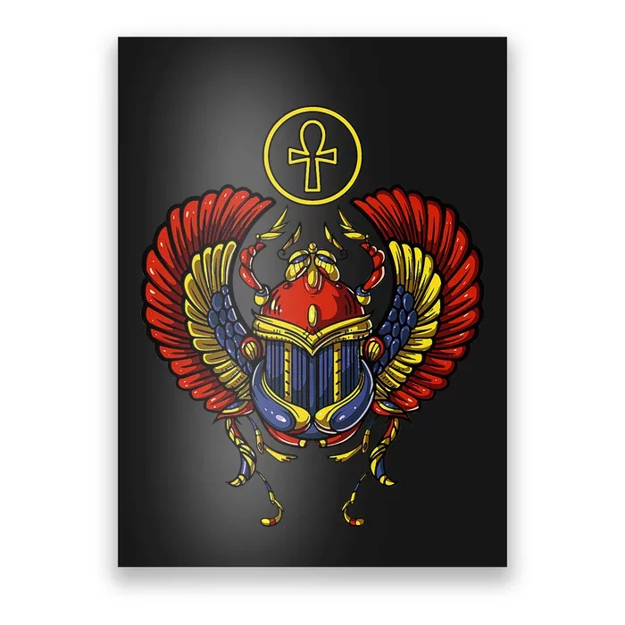 Egyptian Scarab Ankh Cross Ancient Egypt Symbol Archeology Poster