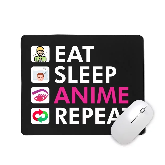 Eat Sleep Anime Repeat Mousepad