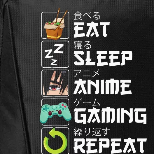 Eat Sleep Anime Gaming Repeat Kawaii Otaku Anime Manga City Backpack