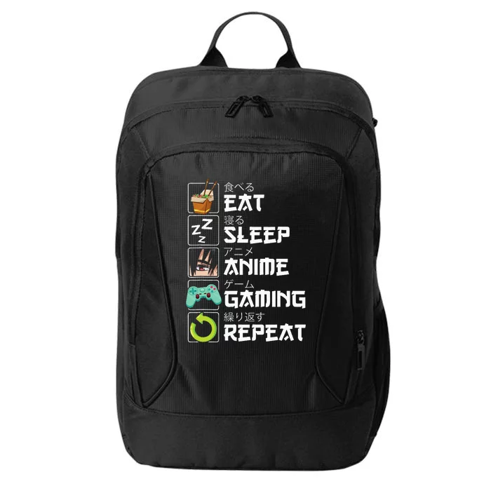 Eat Sleep Anime Gaming Repeat Kawaii Otaku Anime Manga City Backpack