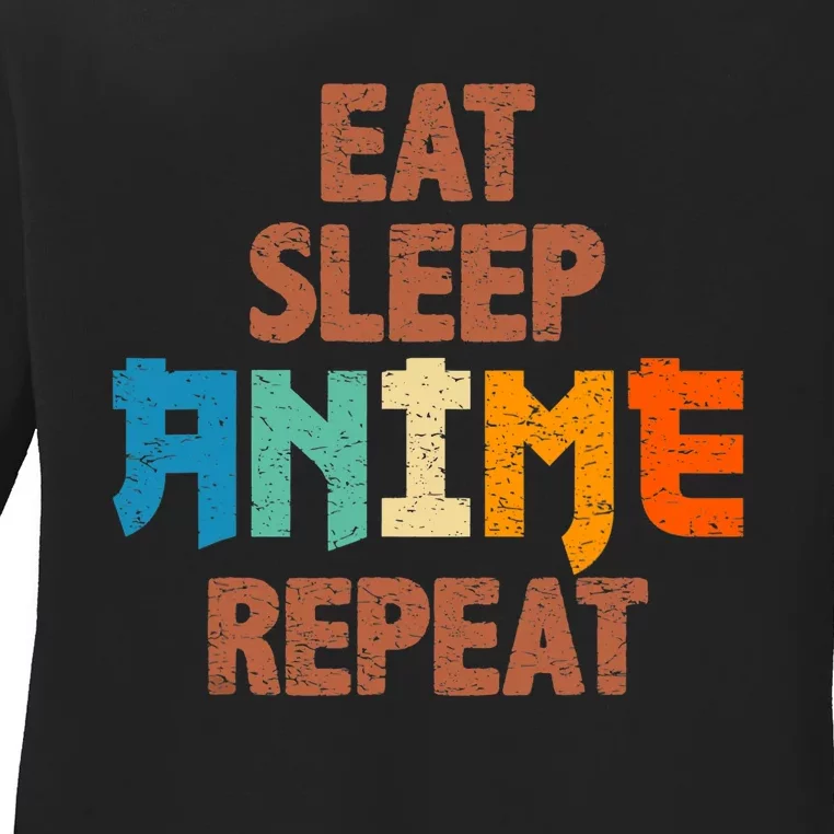 Eat Sleep Anime Repeat Anime Japanese Ladies Long Sleeve Shirt