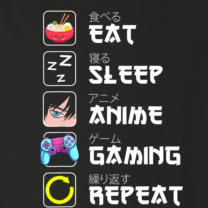 Eat Sleep Anime Gaming Repeat Japan Kawaii Manga Anime Gifts Toddler Long Sleeve Shirt