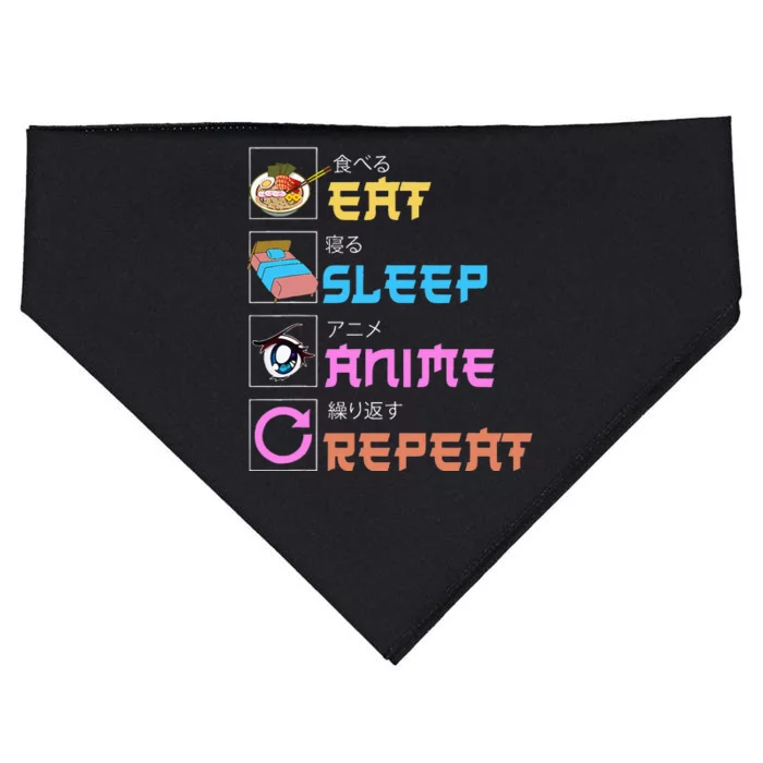 Eat Sleep Anime Repeat Anime Manga USA-Made Doggie Bandana