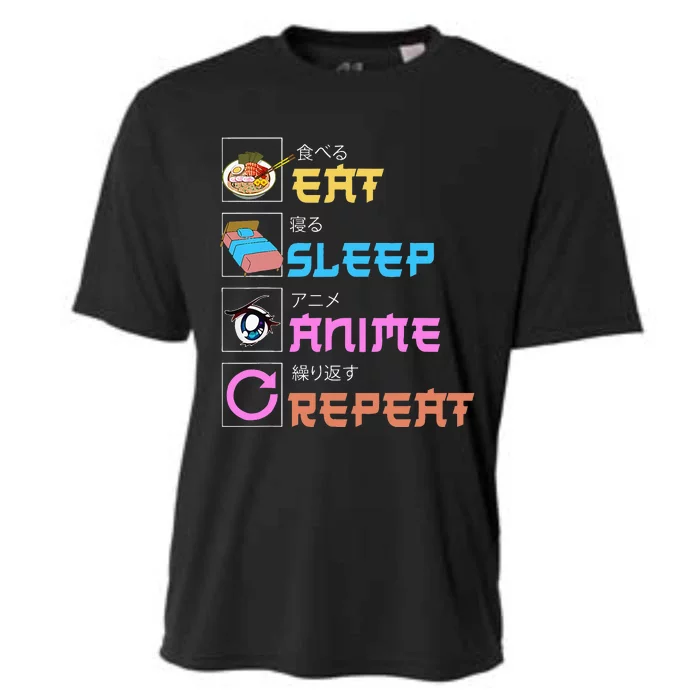 Eat Sleep Anime Repeat Anime Manga Cooling Performance Crew T-Shirt