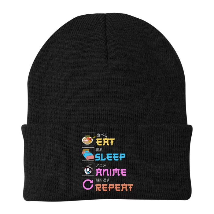 Eat Sleep Anime Repeat Anime Manga Knit Cap Winter Beanie