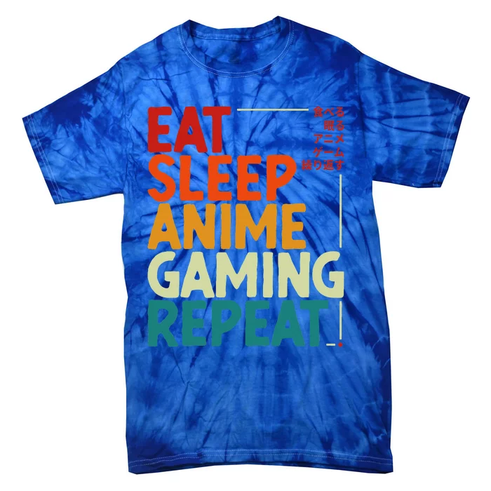 Eat Sleep Anime Gaming Repeat Otaku Gamer Japanese Anime Tie-Dye T-Shirt