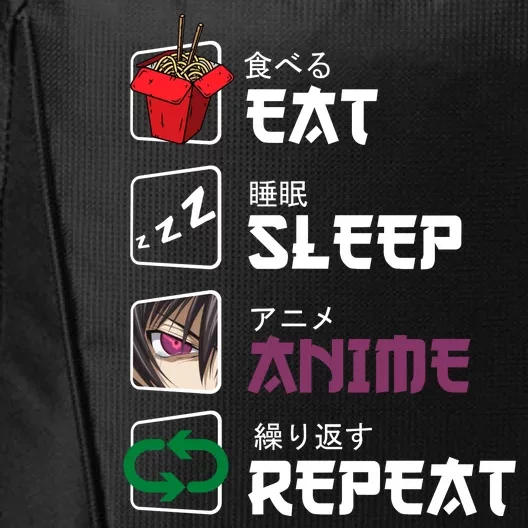 Eat Sleep Anime Repeat City Backpack