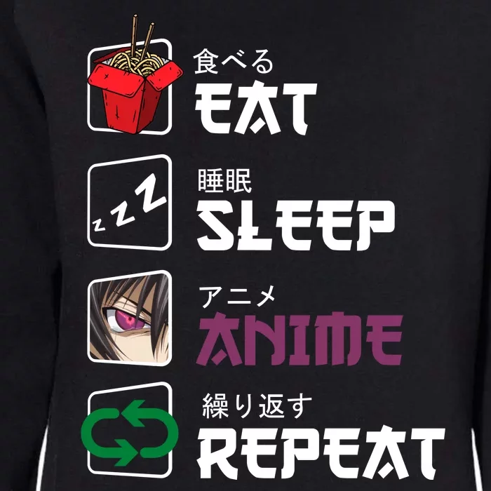 Eat Sleep Anime Repeat Womens California Wash Sweatshirt