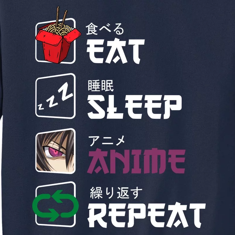 Eat Sleep Anime Repeat Tall Sweatshirt