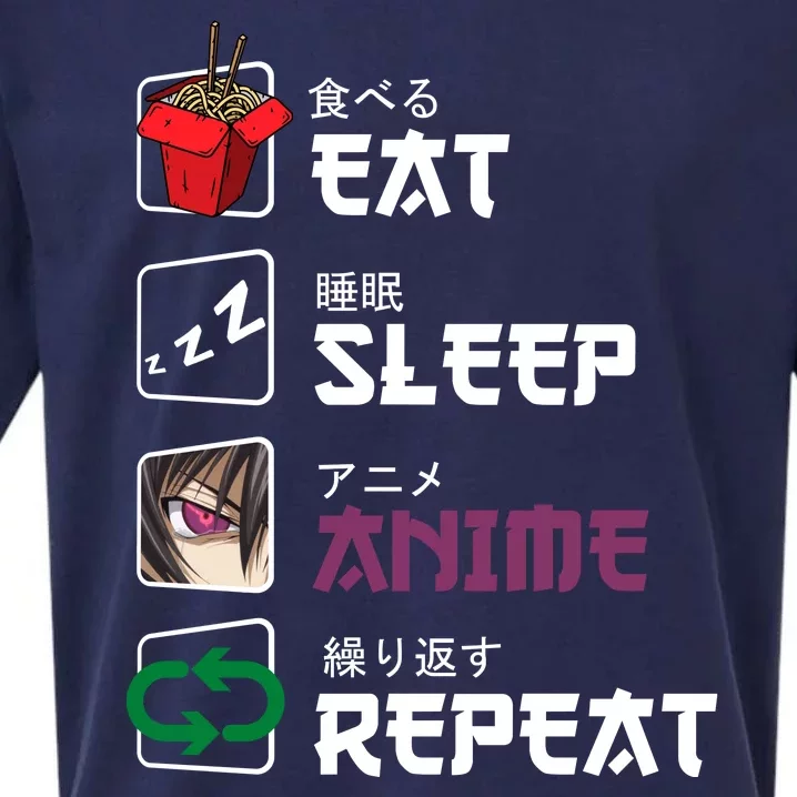 Eat Sleep Anime Repeat Sueded Cloud Jersey T-Shirt