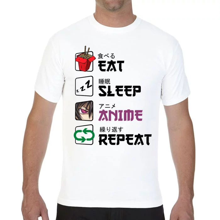 Eat Sleep Anime Repeat Comfort Colors T-Shirt