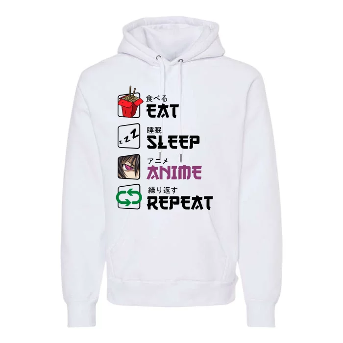 Eat Sleep Anime Repeat Premium Hoodie