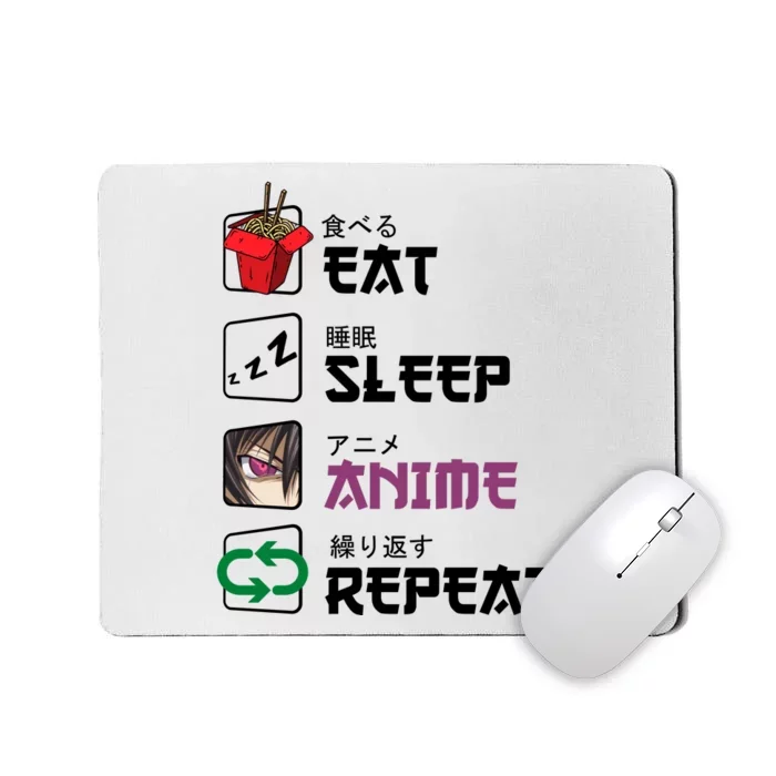 Eat Sleep Anime Repeat Mousepad