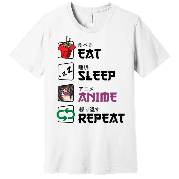 Eat Sleep Anime Repeat Premium T-Shirt