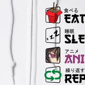 Eat Sleep Anime Repeat Full Zip Hoodie