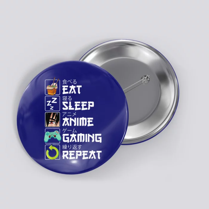 Eat Sleep Anime Gaming Repeat Kawaii Otaku Anime Manga Button