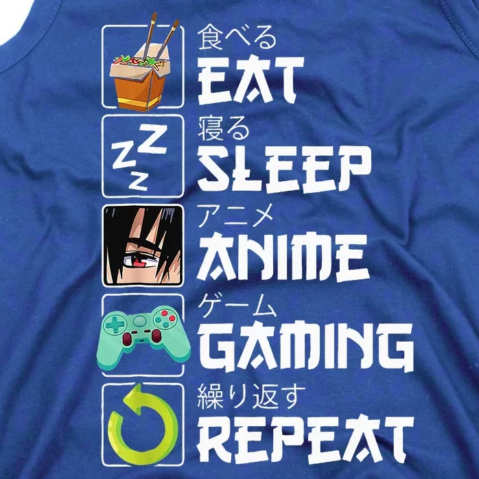 Eat Sleep Anime Gaming Repeat Kawaii Otaku Anime Manga Tank Top